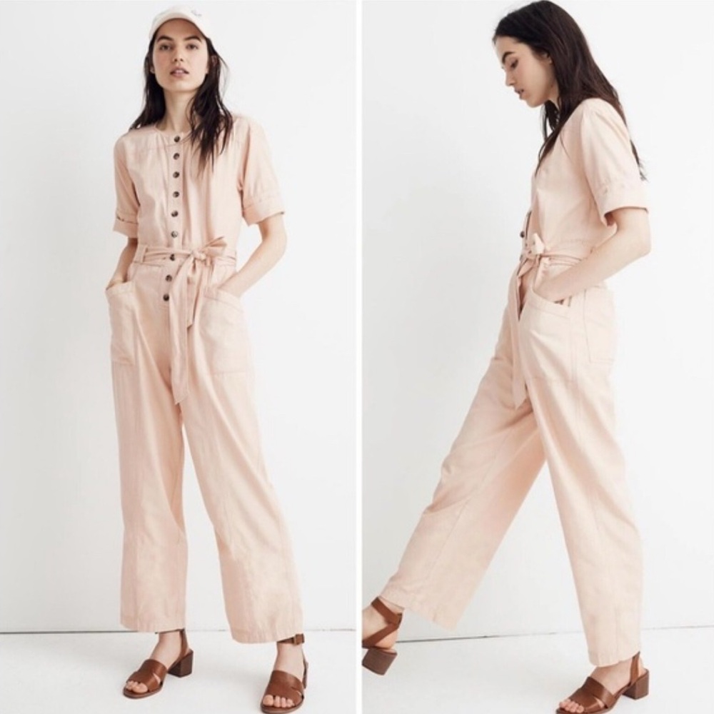 Madewell Pink Utility Jumpsuit with Relaxed Fit